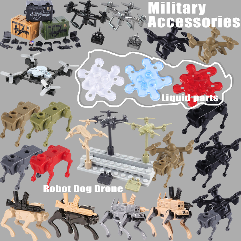 Lego Minifigure Holder - WW2 Accessori Militari UAV Robot Cane