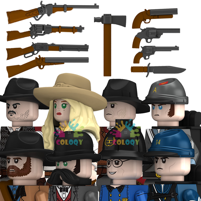 Lego Minifigure Holder - Giocattoli per bambini Cowboy Building Blocks